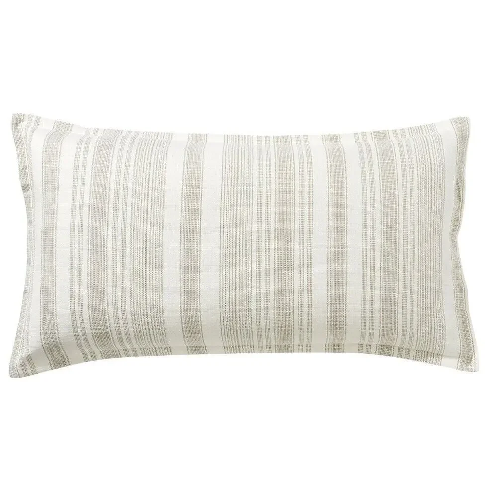 Pottery Barn King Sham Hawthorn Stripe Yarn Dyed Taupe NWT